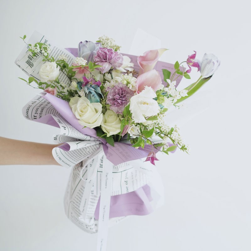 Inglés paquete de flores Blancanieves paquete de flores espesado de doble color impermeable material de embalaje de flores al por mayor