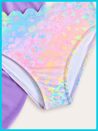 Three-piece children's swimsuit wholesale cross-border foreign trade bright face colorful printed halter vest split swimsuit women