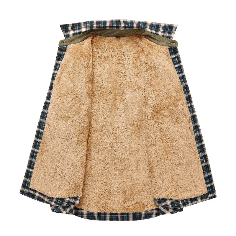 Comercio exterior de fábrica transfronteriza Amazon polar forrado engrosada camisa algodón Plaid casual herramientas de tamaño europeo abrigo de comercio exterior