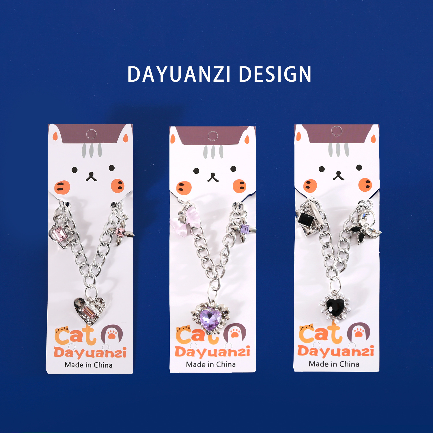 Comercio exterior mascotas collar de metal gemas amor arco colgante de zircon viento dulce gato perro collar de plata