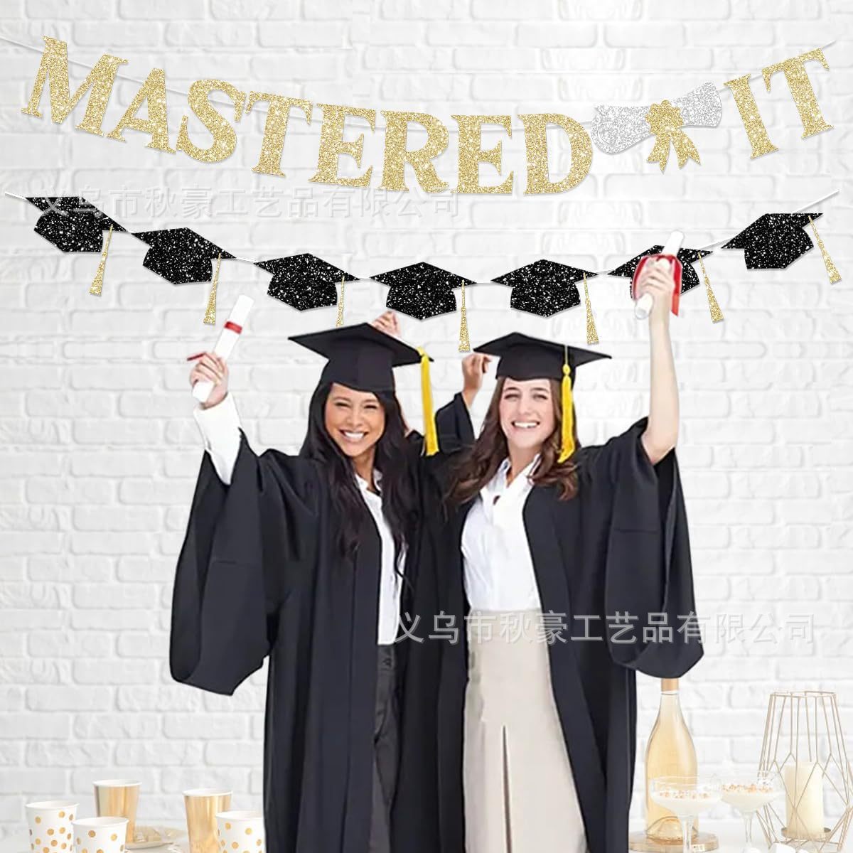 Bandera de graduación de 2024 Bandera de graduación de cebolla dorada Bandera de graduación