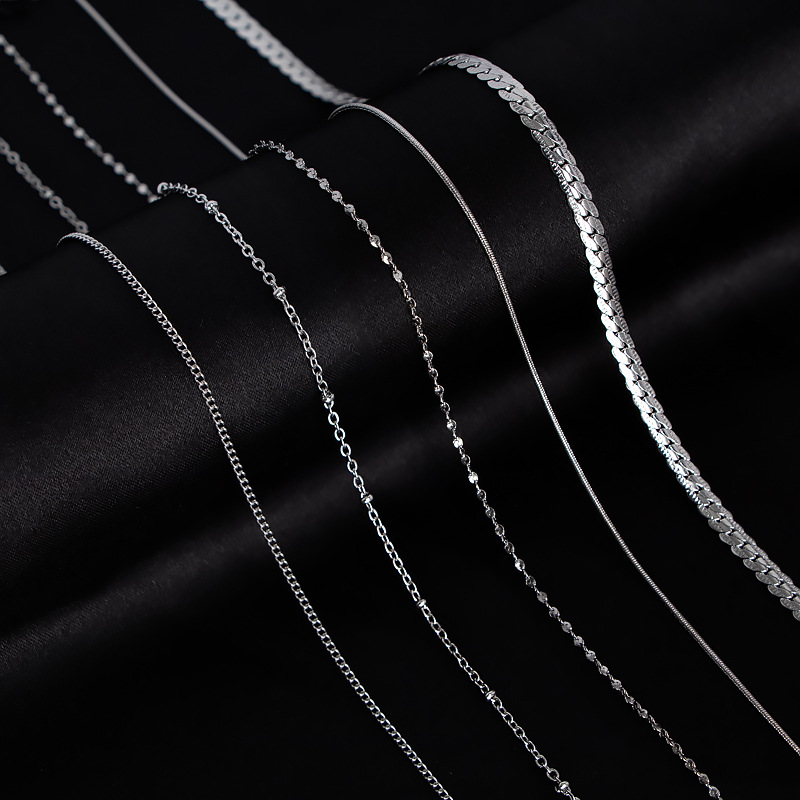 Solid Color Pattern All Seasons Season Plating Design Basic, Simple Style Style 1 Piece Titanium Steel Jewelry Accessories Chain