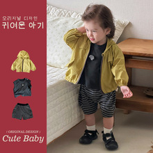 男宝宝夏季三件套夏装防晒衣背心条纹短裤童装男童夏天韩版外出服