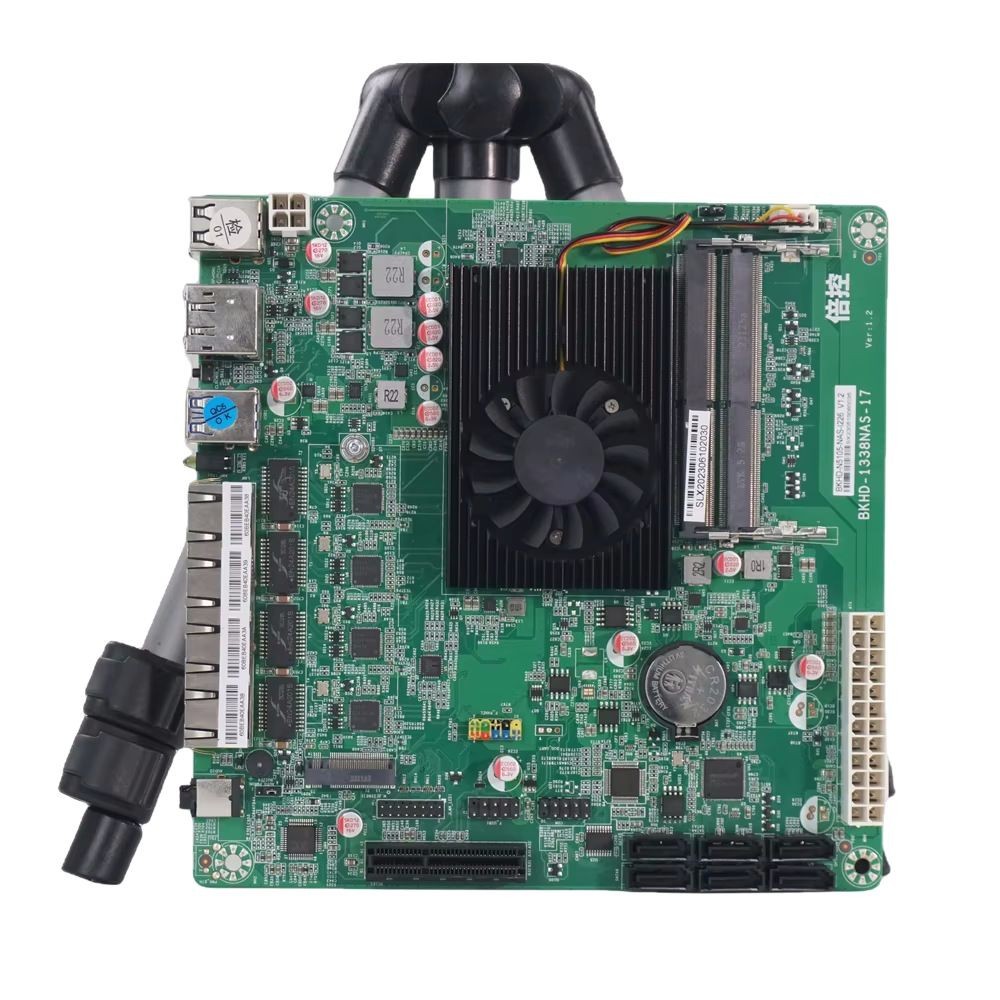 N150 NAS Industrial Motherboard Home 4 Core 4 Thread Processor 4x2.5G Network M.2 6xSATA