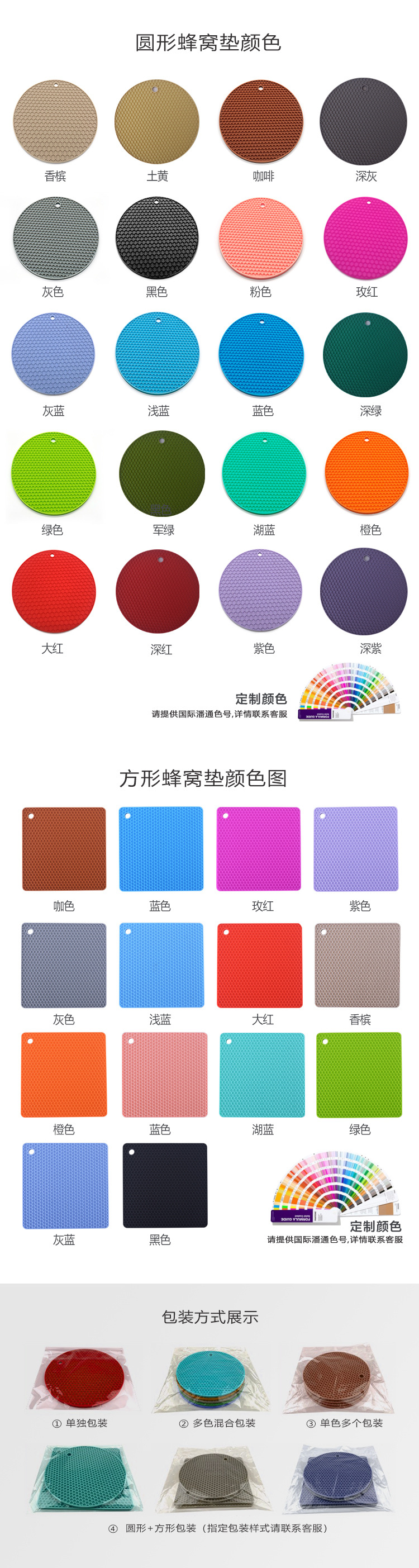 圆形蜂窝垫详情颜色