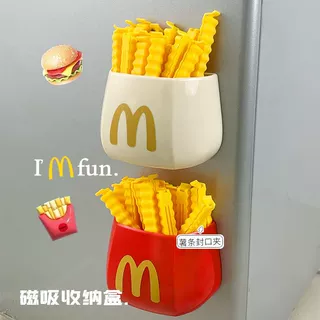 可爱麦当当冰箱磁吸置物架收纳盒后面免打孔壁挂式厨房储物盒
