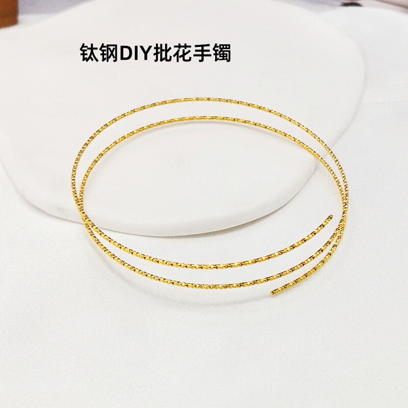 Titanium Steel Non-Fading Double Circle Batch Flower Bracelet Vacuum 18K Gold DIY Bead Bracelet Accessories Elastic Thread Bracelet Titanium Steel Non-Fading Double Circle Batch Flower Bracelet Vacuum 18K Gold DIY Bead Bracelet Accessories Elastic Thread Bracelet