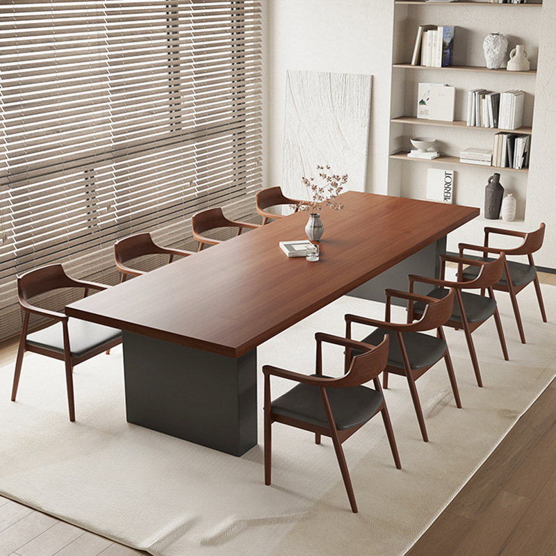 Mesa larga de madera sólida simple para la sala de estar mesa de té creativa tabla de conferencias tabla de madera de nuez mesa de oficina