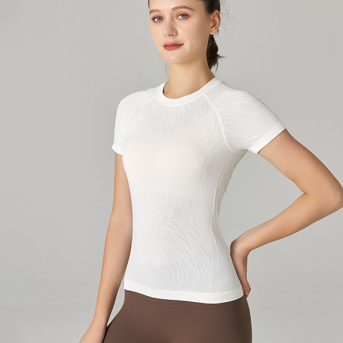 New Spring and Summer Sport Versatile Zebra Print Yoga Top Breathable Thin Casual T-Shirt Summer