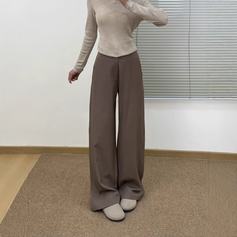 2026 Summer New Style Yuppie Old Money | Raff Aesthetics Minimalist Retro Khaki Pants Casual Pants Loose Straight Pants for Women