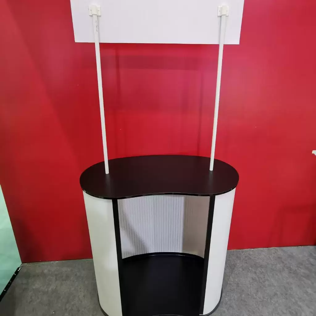 液压升降展示台拍拍桌弹力布展示台促销试吃展示架气缸快幕秀前台