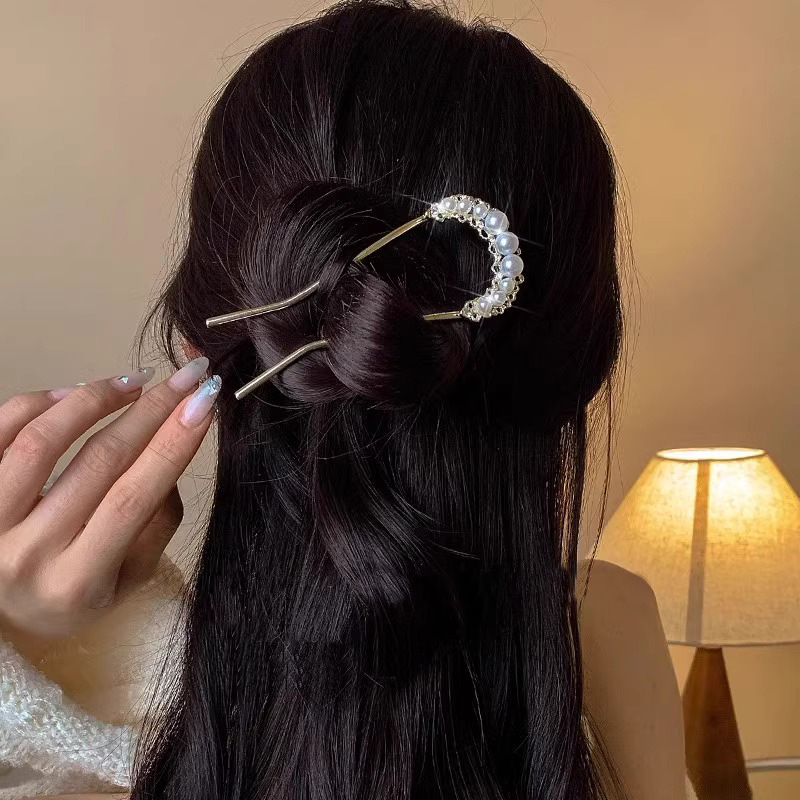 Horquilla en forma de U de alta calidad para mujer 2025 nuevo estilo tocado borla horquilla balanceándose en la parte posterior de la cabeza artefacto del cabello accesorios para el cabello