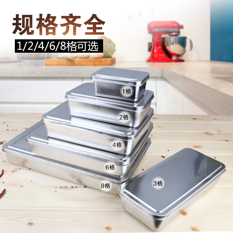 Caja de condimento de acero inoxidable caja de condimento de cocina caja de muestra de alimentos caja de condimento con tapa USO COMERCIAL