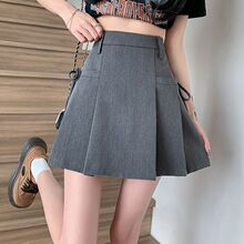 设计感系带百褶裙夏季新款韩版时尚高腰短款A字裙防走光半身短裙