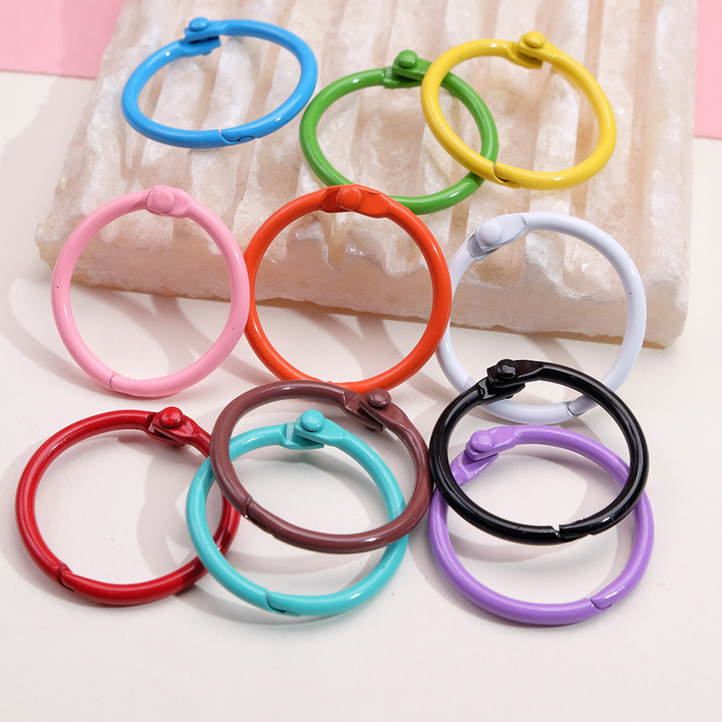 32mm creative color paint buckle handmade DIY crochet hook key chain accessories hook metal handmade buckle