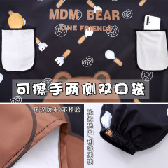 Waterproof and oil-proof adult coveralls for women new 2022 cute cartoon long-sleeved apron home kitchen work clothes apron