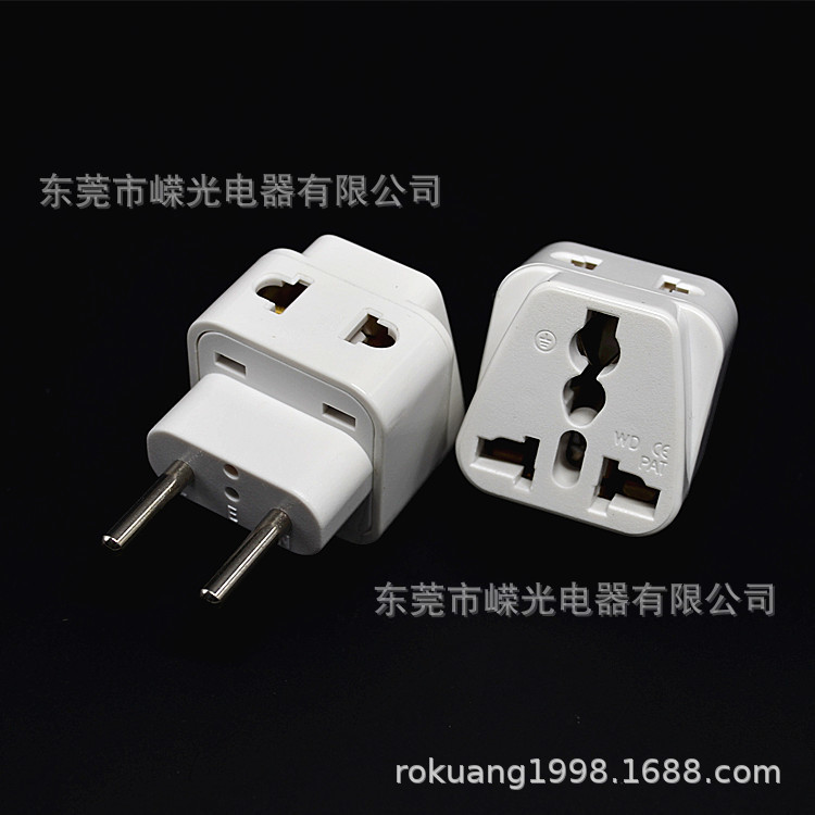 WDI-9C4.0MM嵌入式欧式插头5孔插座南美洲插头一转二插座椭圆形