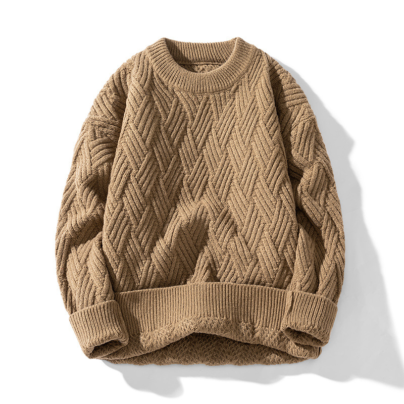 2026秋季男青少年圆领长袖宽松罗纹底摆针织衫运动风格透气，男装针织衫/毛衣，星座614