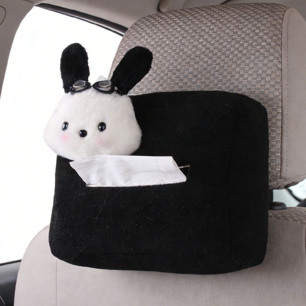 Cartoon muñeca de peluche coche caja de toallas de papel coche tipo colgante lindo perro Pacha bolsa de almacenamiento de decoración interior del automóvil viento fragante