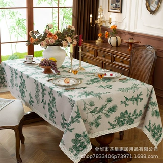 跨境满印棉麻长方形桌布流苏室外节庆长长桌桌布圆桌桌布代发
