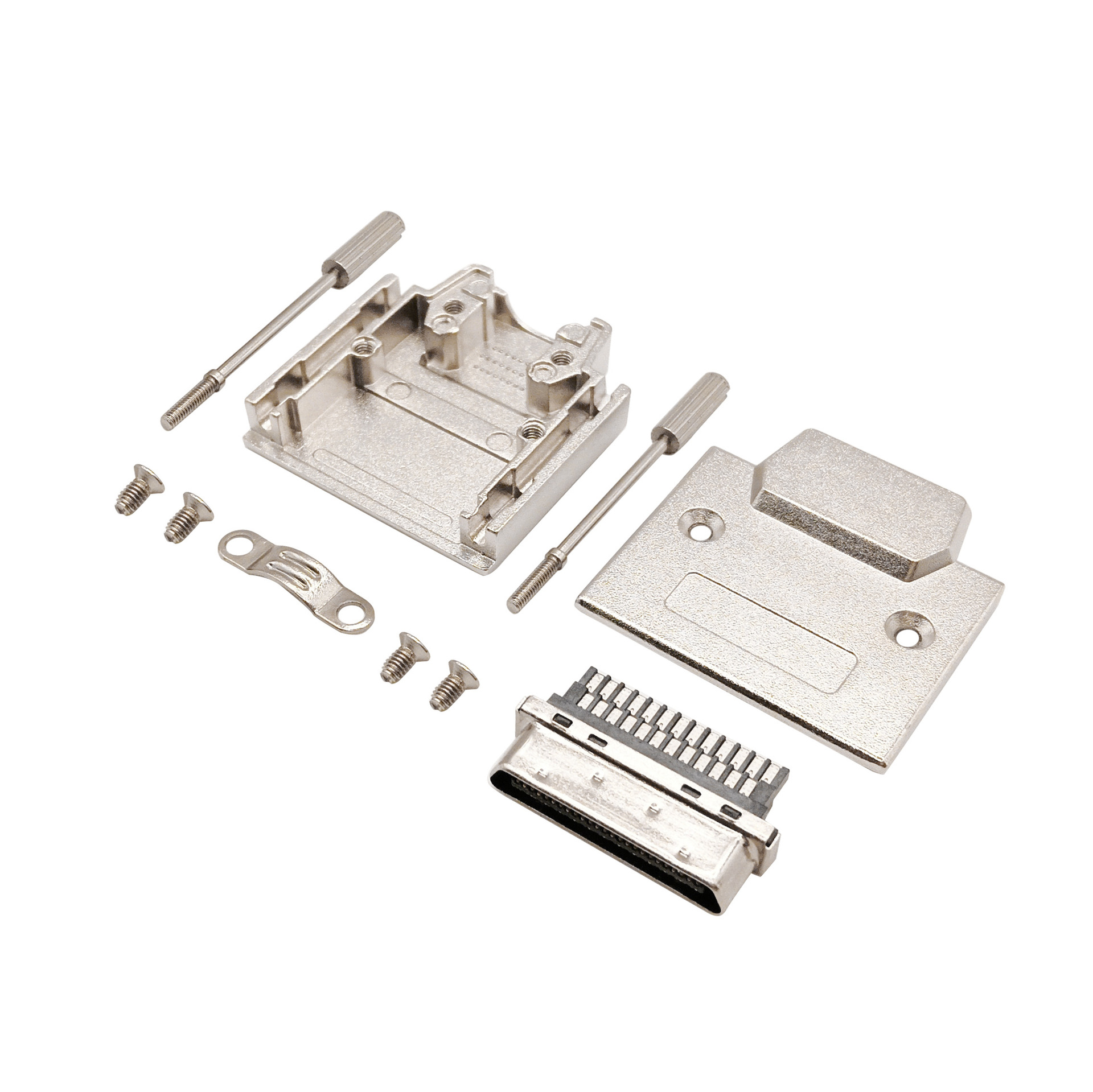 VHDCI 50P公头焊线锌合金外壳螺丝式,VHDCI 50P公头,Lineconn林诚