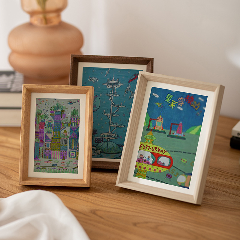 Painting Photo Frame 6-inch Children's Painting Wooden Photo Frame a4 Painting Mounted Ornaments 578-inch 10-inch Picture Frame Painting Photo Frame 6-inch Children's Painting Wooden Photo Frame a4 Painting Mounted Ornaments 578-inch 10-inch Picture Frame