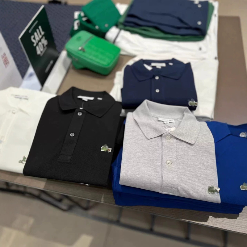 Cross-border supply Laco French Crocodile E summer collared business high-end short-sleeve polo shirt with regular shoulders and loose fit for men