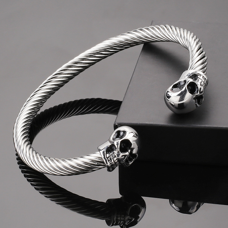 Punk Skull Stainless Steel Plating Bangle
