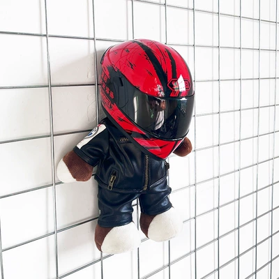 bear AGV motorcycle gift Motosiklet dəbilqələri - height-28cm-blue-black-bear-shoei-red-lettering-upgraded-tail-wing