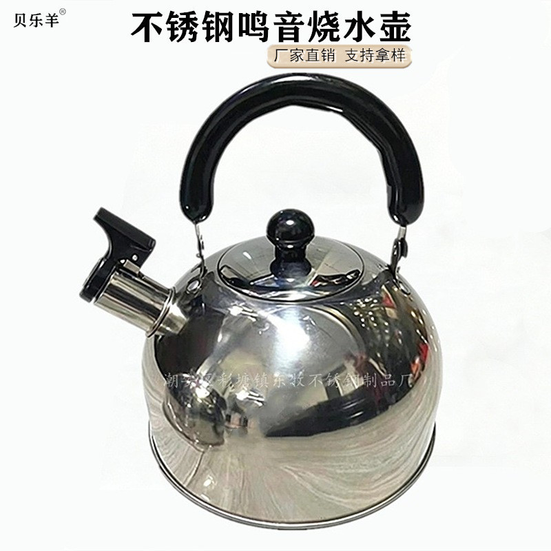 Color Stainless Steel Flat Bottom Kettle Large Capacity Induction Cooker Gas Gas Star Point Hammer Sound Kettle