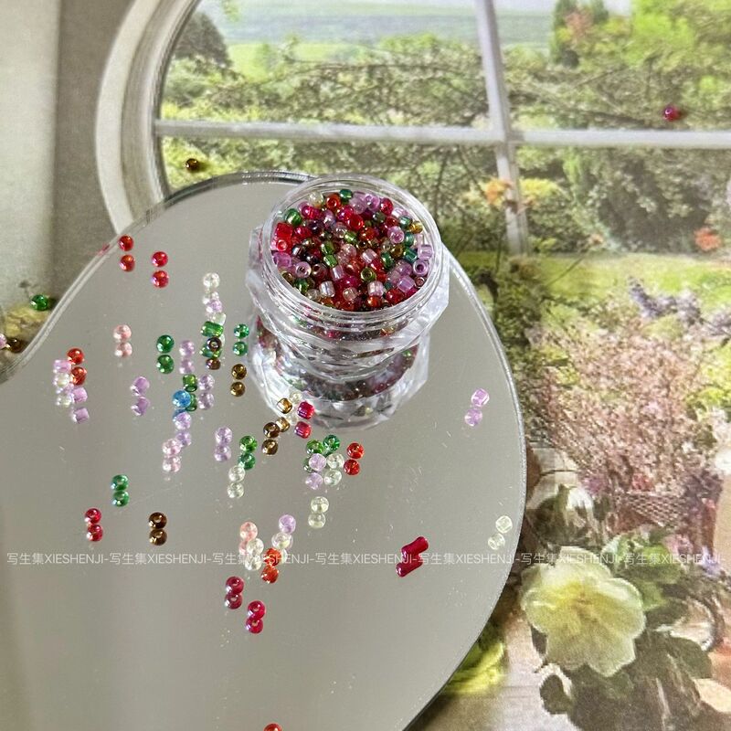 Little Red Book ins style Monet garden colorful colorful beads 2mm Children's Fun niche Korean style jewelry diy material package