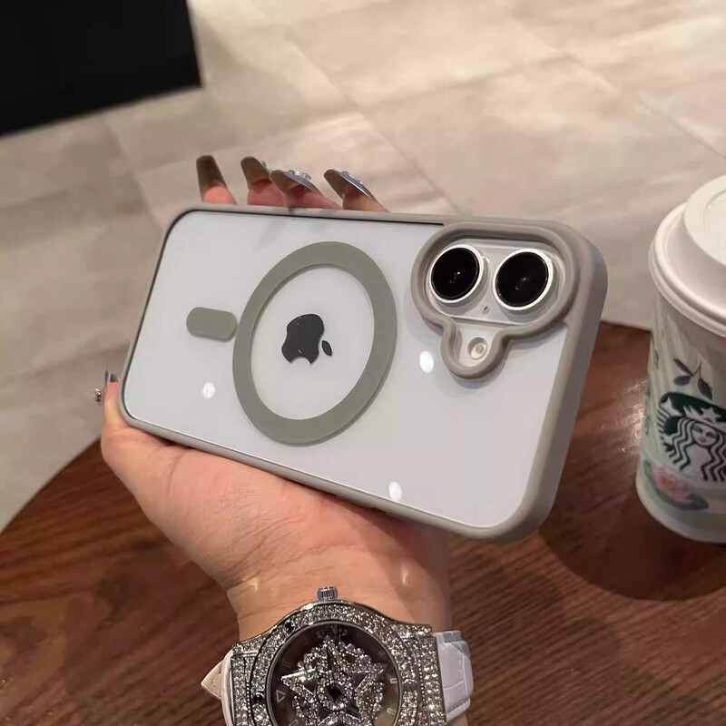 Suitable for Iphone16Pro Mobile Phone Case, Suitable for Apple Transparent Anti-Fall 15 Wireless Charging Magsafe Protective Case