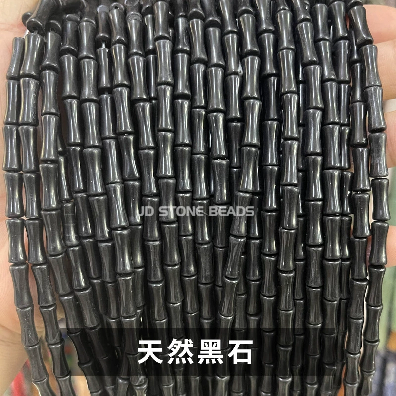 Bamboo Tube Beads, Natural Southern Jade 5×12 mm — ~31 pcs Strand, Organic Jewelry Beads