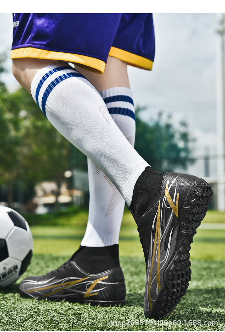 Scarpe da calcio alte transfrontaliere 46 di grandi dimensioni 47 AG unghie lunghe tf unghie rotte set di calzini da uomo e da donna_voghion.com