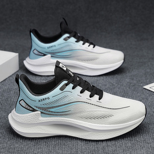 Men's Shoes 2025 New Summer Breathable Casual Sports Shoes Men's Versatile Trendy Lightweight Running Large Size Dad Shoes