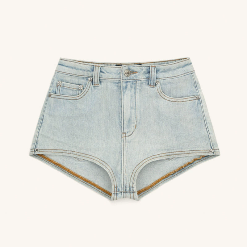 SMFK Dance Troupe Highlight Super Short Washed wax shorts hot pants
