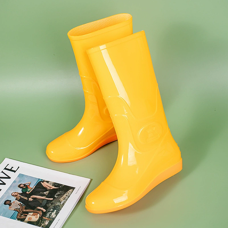 2023 Новые Модные Простые высокие резиновые сапоги, женские непромокаемые Нескользящие водные сапоги, износостойкие кухонные водные туфли