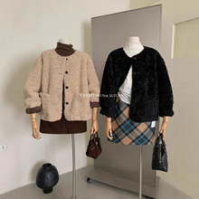 Y.JIA伊嘉 秋冬韩系慵懒风气质宽松显瘦气质保暖毛毛短外套女1312