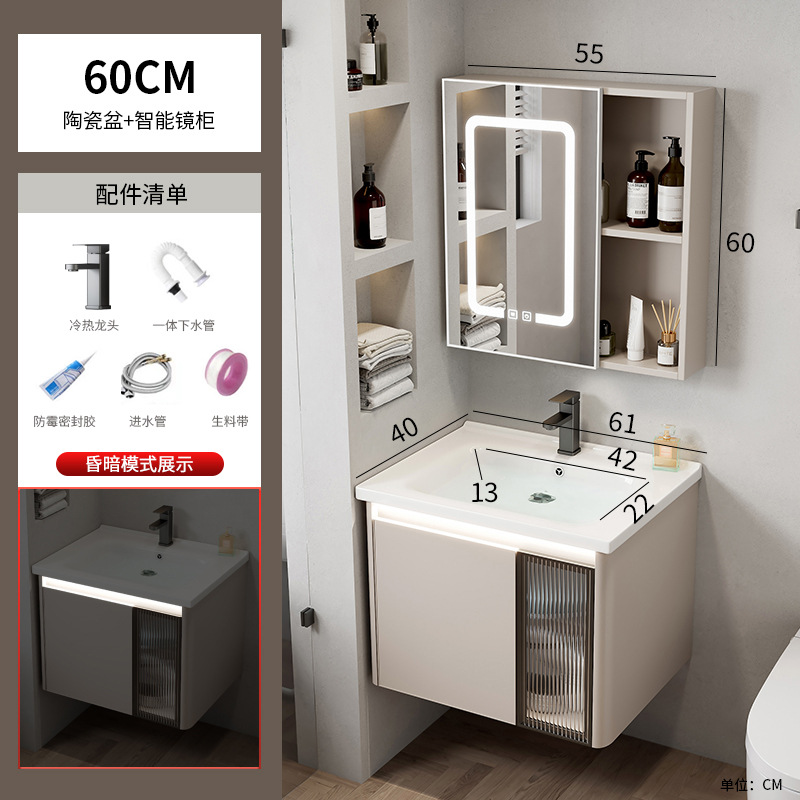 Espacio de aluminio cuarto de baño combinación Hotel Roca Placa de lavado integrado mesa de lavado baño lavabo cuenca transfronteriza