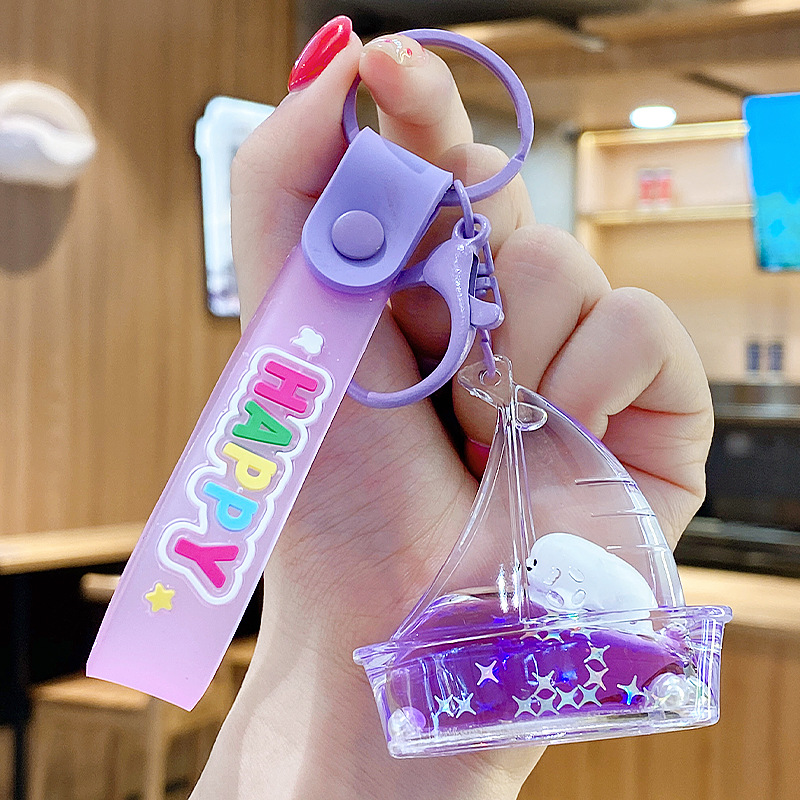 Flotante pequeño llavero de peces de colores para hombres y mujeres exquisito lindo botella a la deriva llave del coche colgante mochila colgante pequeño regalo