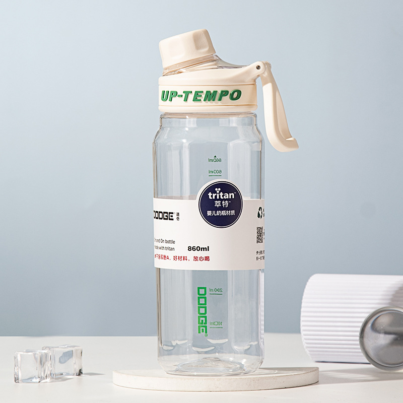 Botella deportiva de gran capacidad Xile Dodge, material Tritan, con asa portátil, ideal para gimnasio o viaje.