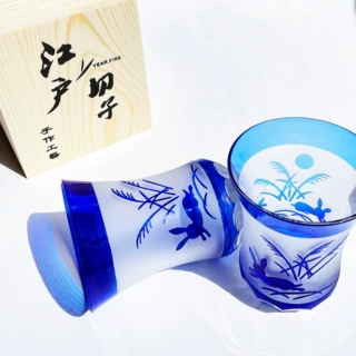 日本回流切子工艺酒杯手工雕刻水晶玻璃杯高脚杯 送礼自用佳选