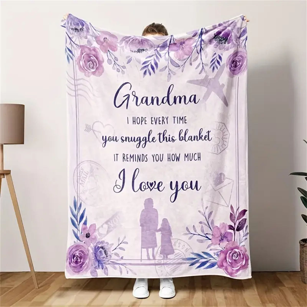 Envelope flannel printed letter air conditioning comfortable and soft blanket, gift blanket_voghion.com