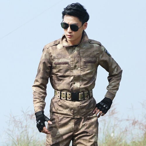 Camouflage suit for men, spring and autumn wear-resistant factory work clothes, labor insurance, military training clothes, women's training clothes, work clothes, outdoor logo