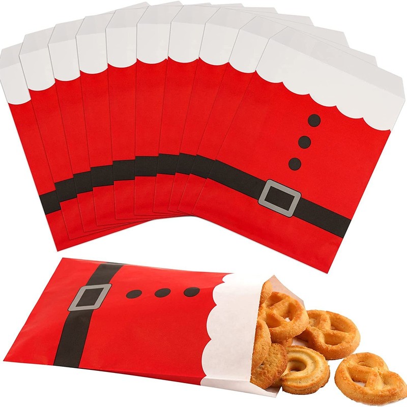スポットクリエイティブサンタクロース使い捨てビスケットキャンディーバッグパーティークリスマスクラフト紙小さなギフトバッグ|undefined
