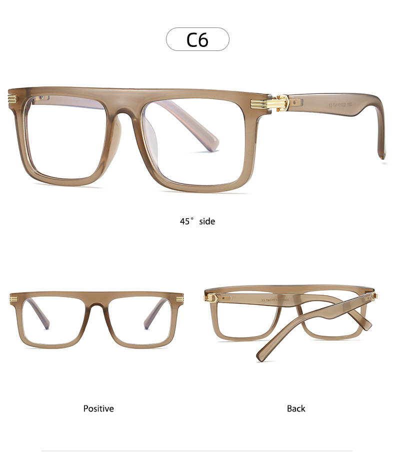 Retro Square Reading Glasses Men's Non-prescription Frame Versatile_voghion.com