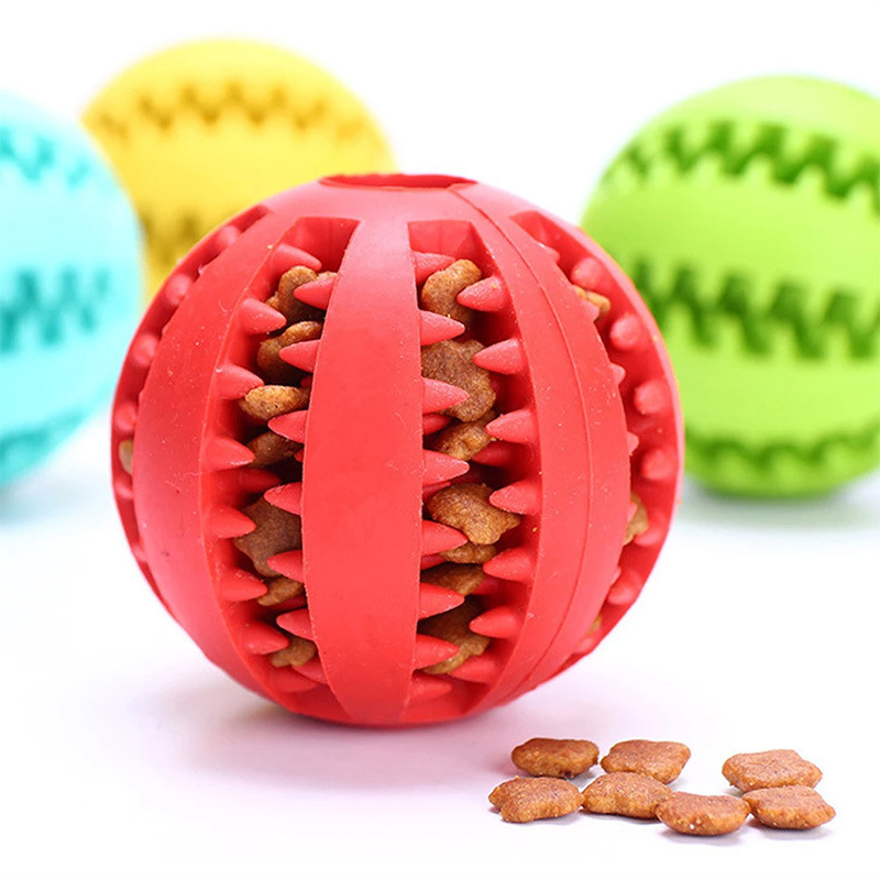 Pet Dog Toy Self-Entertainment Boredom Relief Chew Toy Treat-Dispensing Ball Durable for Puppies Watermelon Ball Dog Toy Bite-Resistant