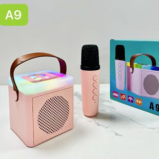 Y1 spot A9 colorful karaoke audio children's single and double mic Bluetooth speaker karaoke integrated audio home ktv audio