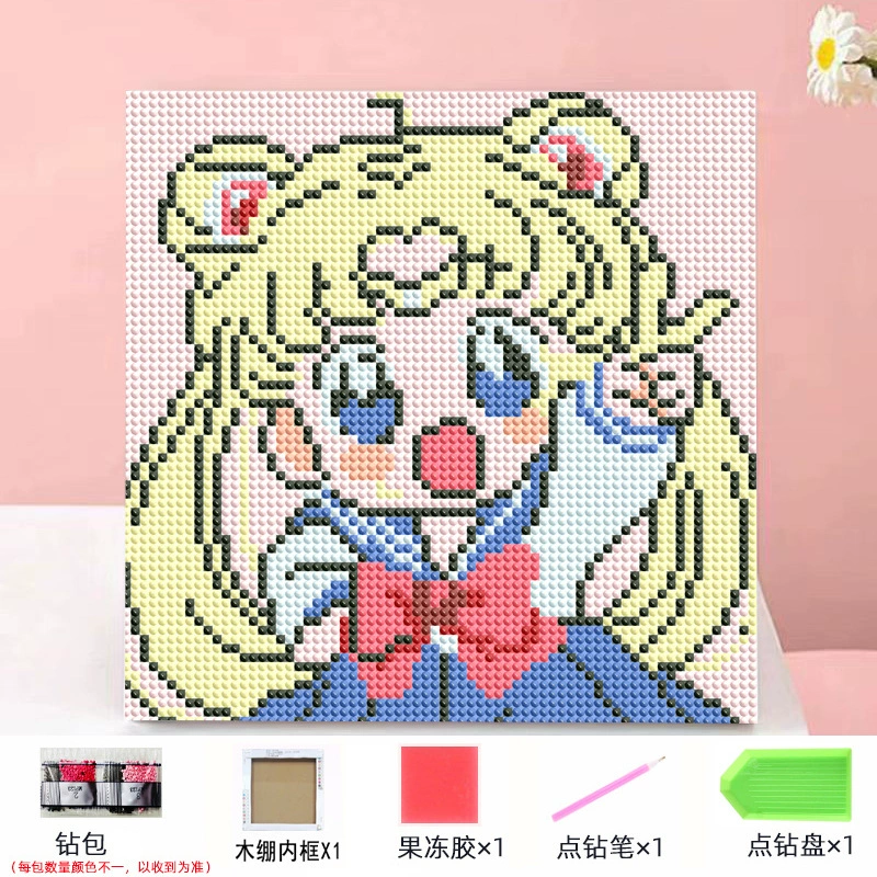 Набор алмазной мозаики DIY Kuromi и мультфильмы 20×20 см, рамка-наклейка, детское творчество
