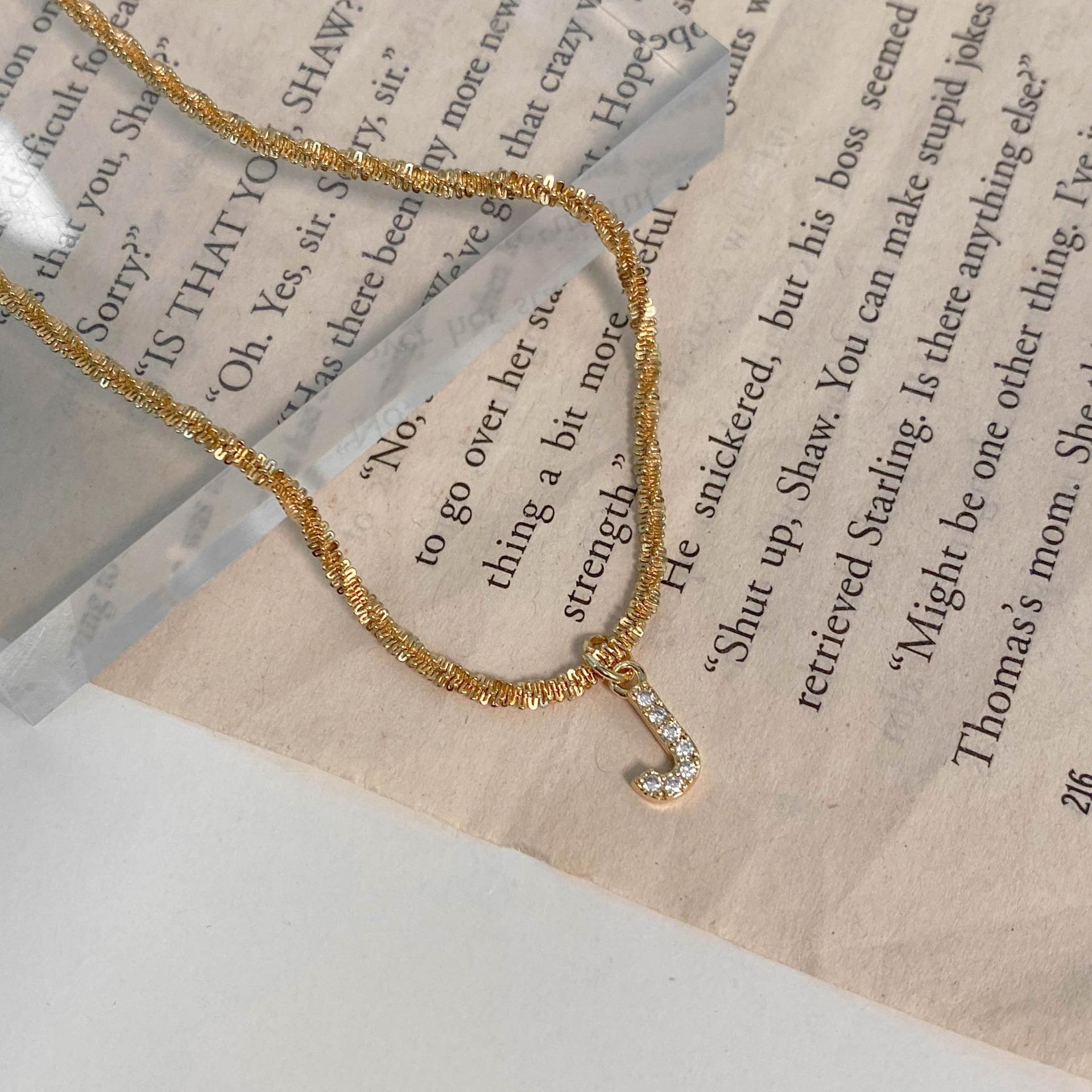 10g Weight Zircon Inlay Material Pendant Necklace Classification 1 Piece Quantity Holiday, Daily Occasion Titanium Steel Material Letter Pattern Women's Gender Plating, Inlay Design Simple Style, Classic Style Style Simple Style Classic Style Letter Titanium Steel Plating Inlay Zircon Pendant Necklace 29